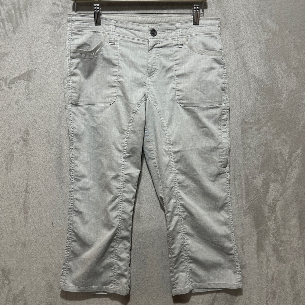 Kuhl Womens Size 8 Gray Splash Metro Kapri Pants Cotton Linen Blend RN 108846